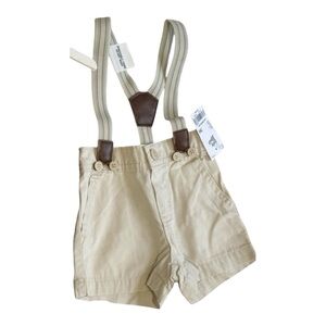 Baby Denim Khaki Shorts with Suspenders - New with tags π₯π₯